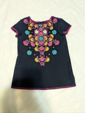 Genuine Kids Oshkosh 3T Girls Embroidered Floral T-shirt NWOT